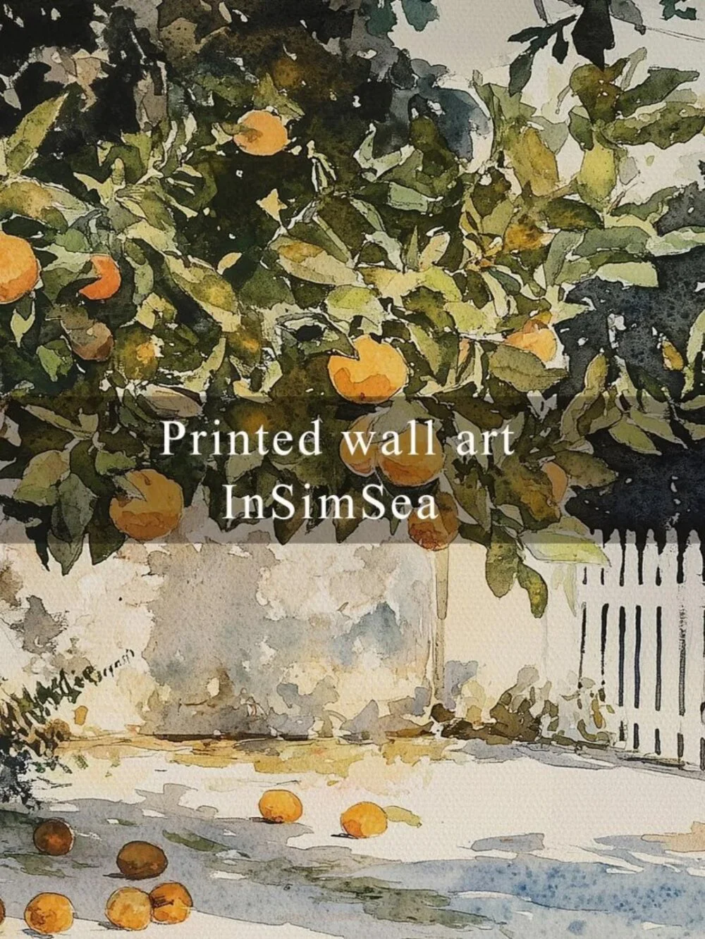 Rustic Fall Canvas Wall Art - Orange Trees Decor for Kitchen & Fireplace, 16x24